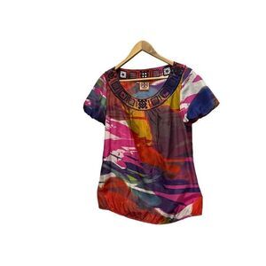 Tory Burch Short Sleeve with Scoop Neck Silk T-Shirt
Size XS